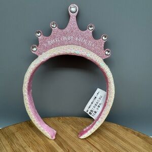 Disney Cruise Royal Court Royal Tea White Pink Sequin Headband